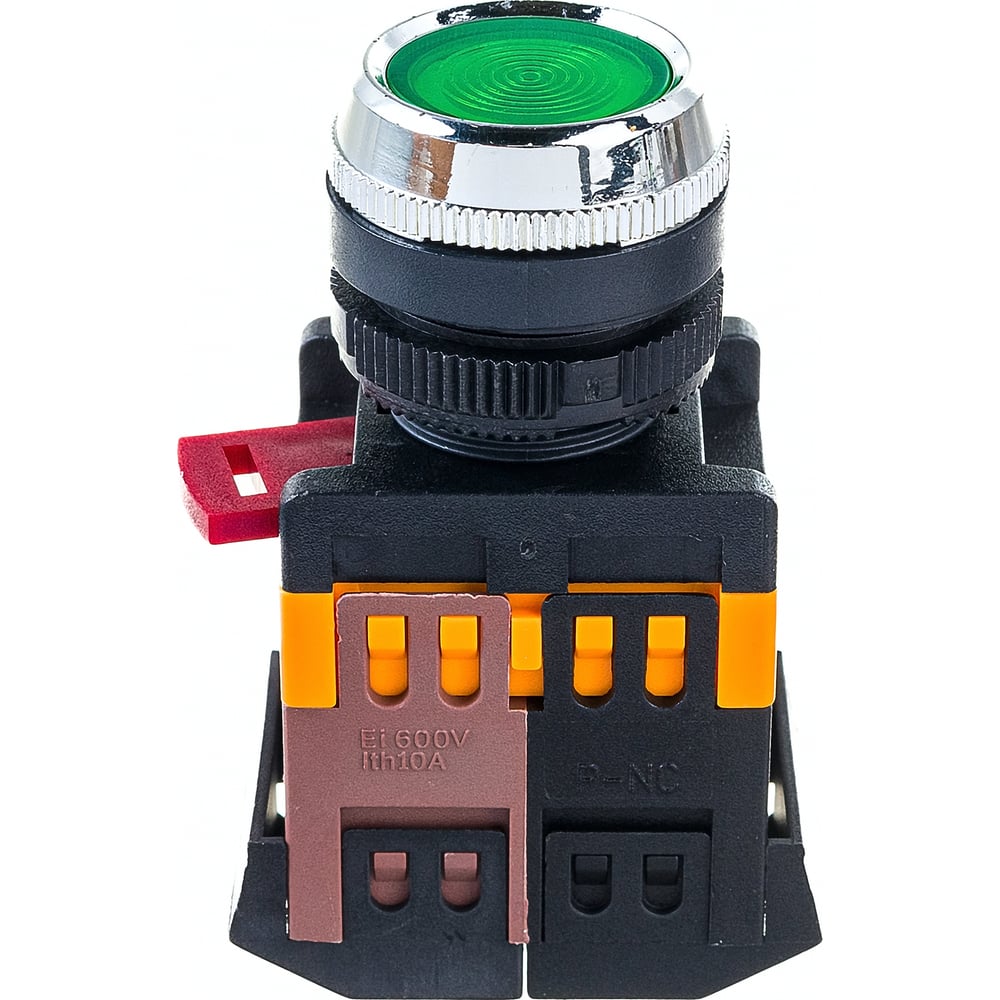 Кнопка ANDELI ABLFS-22 зеленый, d22мм, P+NO неон 220В/400В ADL10-024 ...