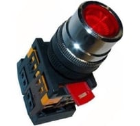 Кнопка ANDELI ABLFS-22 красный, d22мм, P+NO неон 220В/400В артикул ADL10-025