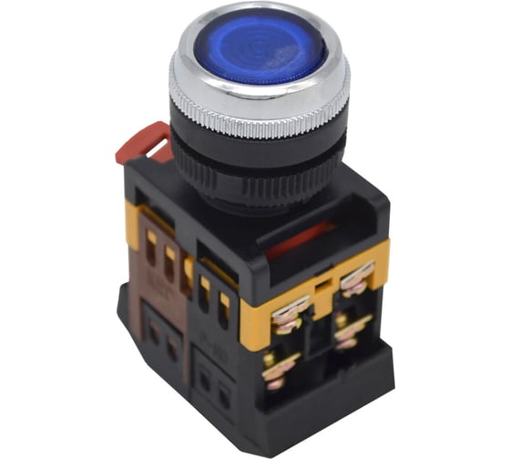 Кнопка ANDELI ABLFS-22 синий, d22мм, P+NO неон 220В/400B ADL10-026 1