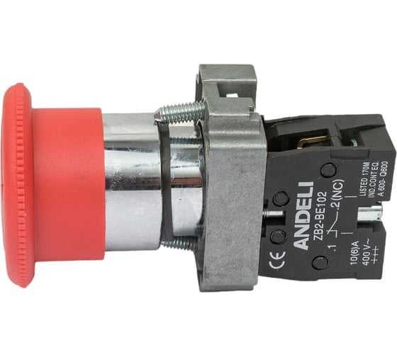 Кнопка ANDELI XB2-BS542 Грибок аварийная с фиксацией поворотная красный ADL10-043