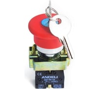 Кнопка ANDELI XB2-BS142 Грибок с ключом, красный ADL10-042