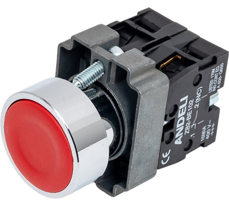 Кнопка ANDELI XB2-BA45 красный, ADL10-060