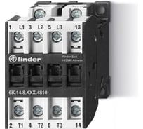Промышленный контактор Finder 3NO 10A (АС3 400В) + 1NC 2A; контакты AgSnO2; катушка 110В АС; степень защиты IP20 6K1481104710