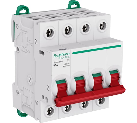 Выключатель нагрузки Systeme Electric Systeme9 ВН 4P, 63A, 400В S9S40463 1