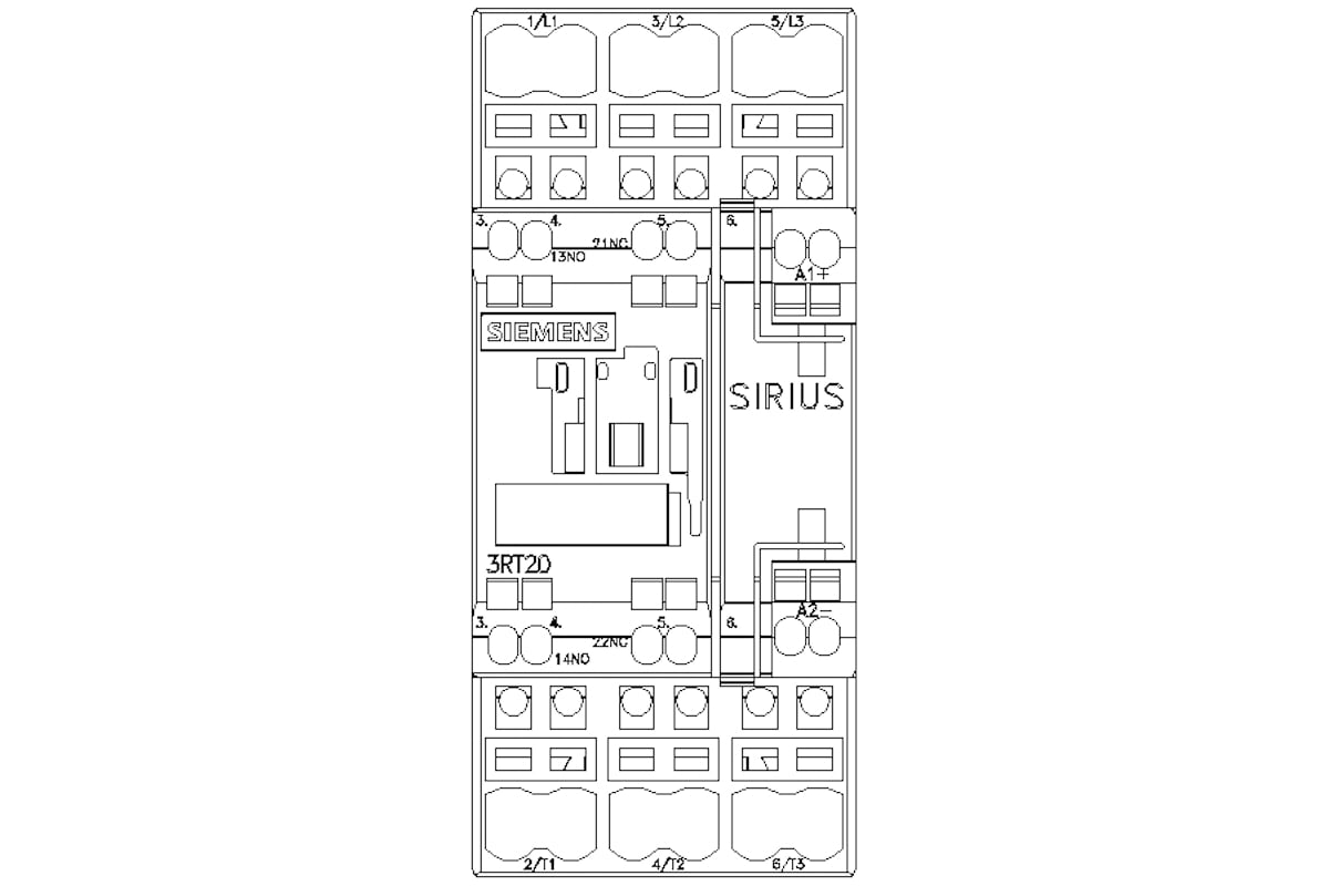 Контактор Siemens 3 полюса AC-3, 11КВТ/400В, Блок-Контакты 1НО+1НЗ ...