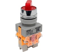 Переключатель Dekraft ПЕ22-ANC-2-RED-LED-24 25073DEK