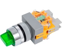 Переключатель Dekraft ПЕ22-ANC-3-GRN-LED-24 25074DEK