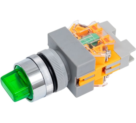 Переключатель Dekraft ПЕ22-ANC-3-GRN-LED-24 25074DEK
