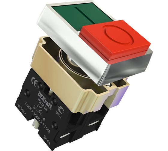 Переключатель DEKraft ПЕ-22, 1НО+1НЗ, 10 А, IP54 25063DEK 1