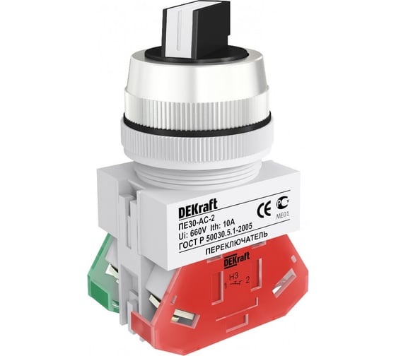 Переключатель Dekraft ПЕ30-AC-2-BLK 25061DEK