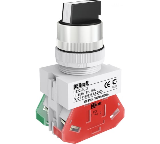 Переключатель Dekraft ПЕ22-ACR-3-BLK 25140DEK