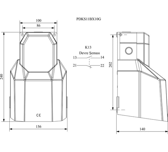 Педаль Emas с защитной крышкой 1НО+1НЗ серая PDKS11BX10G