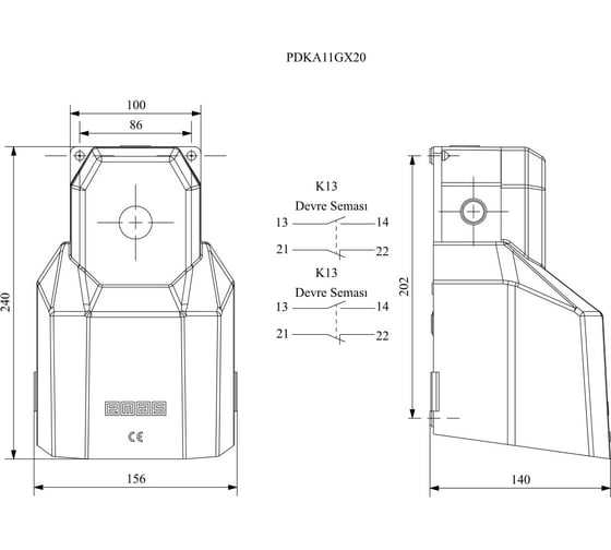 Педаль-выключатель Emas с защитной крышкой, 2 скорости 250 В, 4 А PDKA11GX20