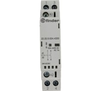 Модульный контактор Finder 2 NO, Механический индикатор + Светодиод Контакты AgSnO2, 223200244320