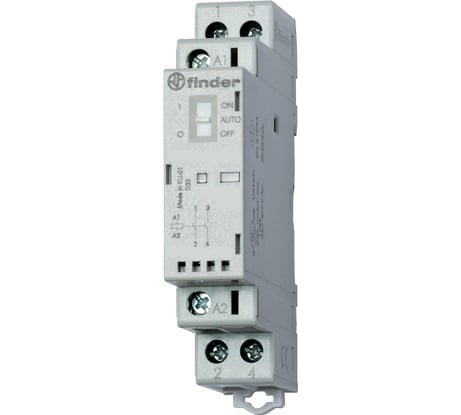 Модульный контактор Finder 1 NO + 1 NC, Механический индикатор + Светодиод, 223200241520