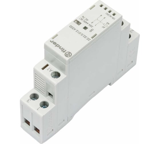 Модульный контактор Finder 2НО, контакта 25А, = 12В AC/DC, - AgSnO2, 223200124320