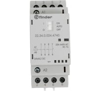 Модульный контактор Finder 3НО+1НЗ, контакта 25А, = 24В AC/DC, - AgSnO2, 223400244740