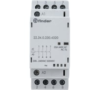 Модульный контактор Finder 4 NO, Механический индикатор + Светодиод Контакты AgSnO2, 223402304320
