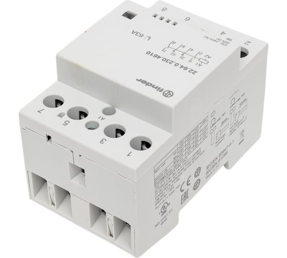 Модульный контактор Finder 2НО+2НЗ, контакта 63А, = 230В AC/DC, - AgSnO2, 226402304610