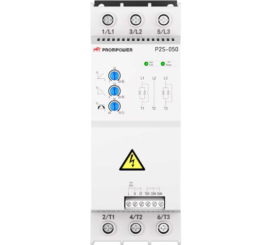 Устройство плавного пуска Prompower P2S-050-4-37-A, напряжение 400 B, мощность 37 кВт, 72А P2S050437A