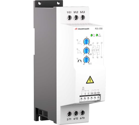 Устройство плавного пуска Prompower P2S-050-4-1T5-A, напряжение 400 B, мощность 1,5 кВт, 4А P2S05041T5A