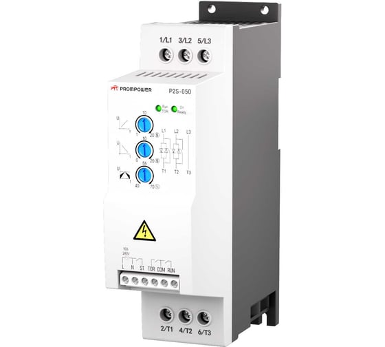 Устройство плавного пуска Prompower P2S-050-4-1T5-A, напряжение 400 B, мощность 1,5 кВт, 4А P2S05041T5A