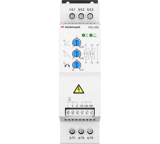 Устройство плавного пуска Prompower P2S-050-4-1T5-A, напряжение 400 B, мощность 1,5 кВт, 4А P2S05041T5A