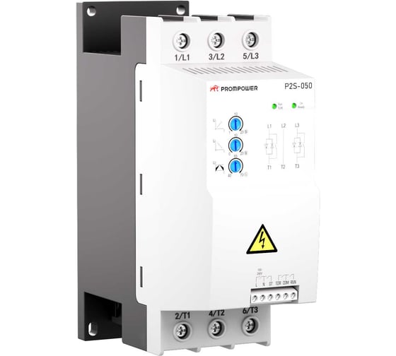 Устройство плавного пуска Prompower P2S-050-4-55-A, напряжение 400 B, мощность 55 кВт, 105А P2S050455A 1