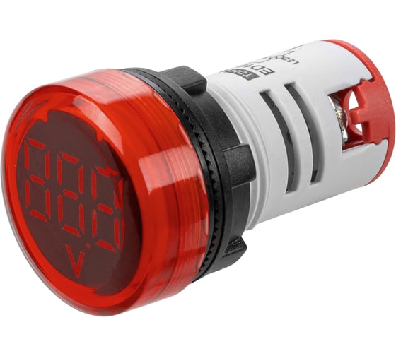 Индикатор значения напряжения TDM ELECTRIC ED16-22VD d22мм 20В-500В упаковка 10 штук красный SQ0746-0077