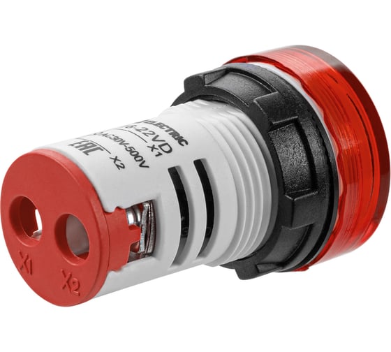 Индикатор значения напряжения TDM ELECTRIC ED16-22VD d22мм 20В-500В упаковка 10 штук красный SQ0746-0077