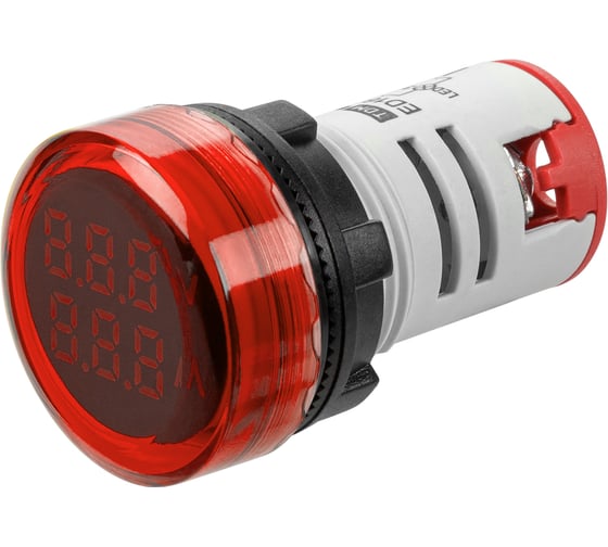 Индикатор значения напряжения TDM ELECTRIC и тока ED16-22VAD d22мм 20В-500В 100А упаковка 5 штук красный SQ0746-0086