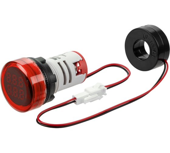 Индикатор значения напряжения TDM ELECTRIC и тока ED16-22VAD d22мм 20В-500В 100А упаковка 5 штук красный SQ0746-0086