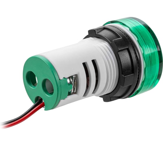 Индикатор значения напряжения TDM ELECTRIC и тока ED16-22VAD d22мм 20В-500В 100А упаковка 5 штук зеленый SQ0746-0084