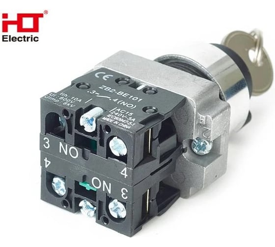 Переключатель HLT BG33 черный 3 положения с замком не возвратный 2NO IP20 (20шт./уп.) 085-17-091
