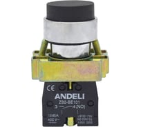 Кнопка ANDELI XB2-BL21 без подсветки удлиненная черная 1НО ADL10-036