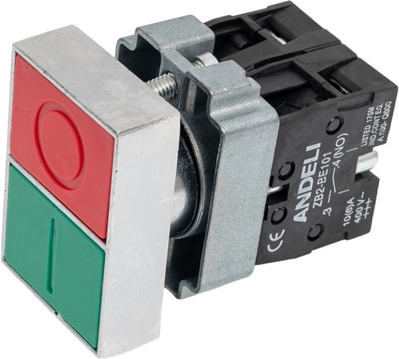 Кнопка ANDELI XB2-BL8325 Пуск-Стоп двойная 1НЗ+1НО ADL10-044 1