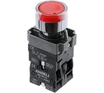 Кнопка ANDELI XB2-BW3465 с подсветкой красный 1НО+1НЗ ADL10-049