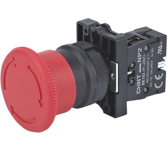 Кнопка ANDELI управления Грибок Φ40мм с фиксацией LA115-A5-01ZT красная 1NC IP65 ADL10-202