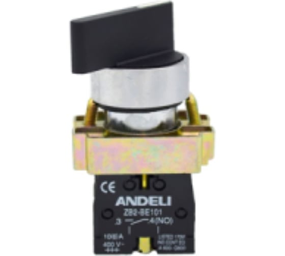 Кнопка ANDELI LA115-A5-10M/12 черный 1НО ADL10-345