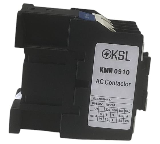 Контактор KRASO КМИ малогабаритный 9А катушка управления 380В АС 1НО KSL KMI-9-380