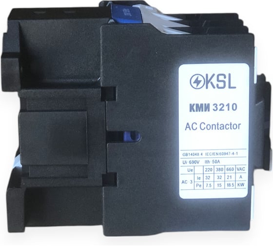 Контактор KRASO КМИ малогабаритный 32А катушка управления 220В АС 1НО KSL KMI-32-220