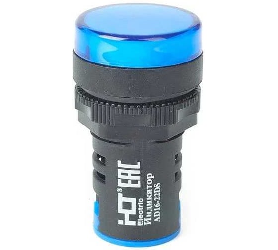 Лампа HLT AD16-22DS (LED) матрица d22мм синий 230В IP40 (10шт./уп) 085-06-29