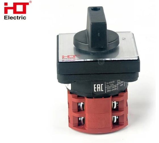 Переключатель кулачковый HLT ПК-1-52 10А 2P 1-2 IP20 085-21-051