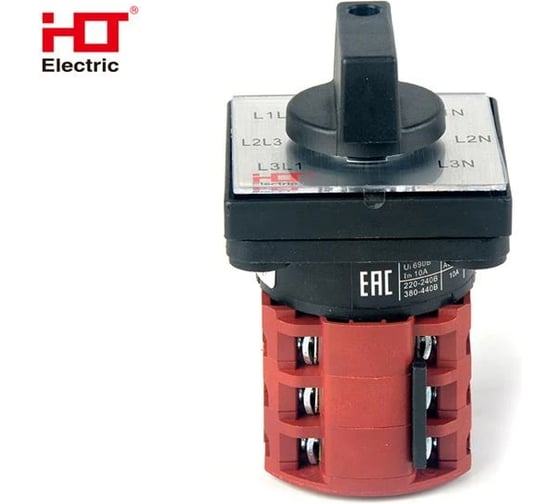 Переключатель кулачковый HLT ПК-1-64 10А для вольтметра IP20 085-21-057