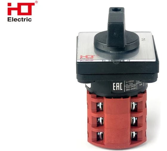 Переключатель кулачковый HLT ПК-1-53 10А 3P 1-2 IP20 085-21-053