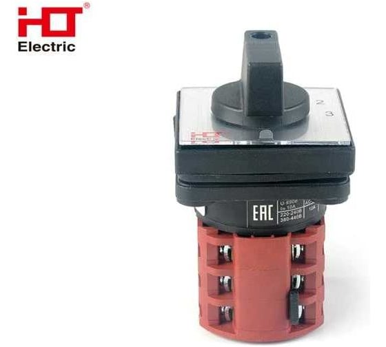Переключатель кулачковый HLT ПК-1-102 10А 2P 0-1-2-3 IP65 085-21-013