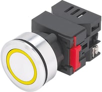 Индикаторная лампа Электротехник ЛС(к)-30-Ж-2-24-65У1, жёлтая, светодиодная матрица d=30мм, 24В AC/DC, IP65, ET016986