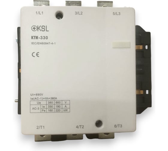 Контактор KRASO КТИ 330А катушка управления 400В AC 1НО KTI-330-400-KSL
