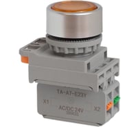 Кнопка CONTA TA-A7-P10F-D-Y/24-FP20-5, желтая, пластик, с подсветкой, NO, 22 мм (упак 5шт) 00-00013346