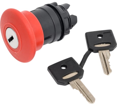 Головка аварийной кнопки Briswik красная гриб 22мм ключ КМЕ 56ФК IP65 ZB5BS94.BR